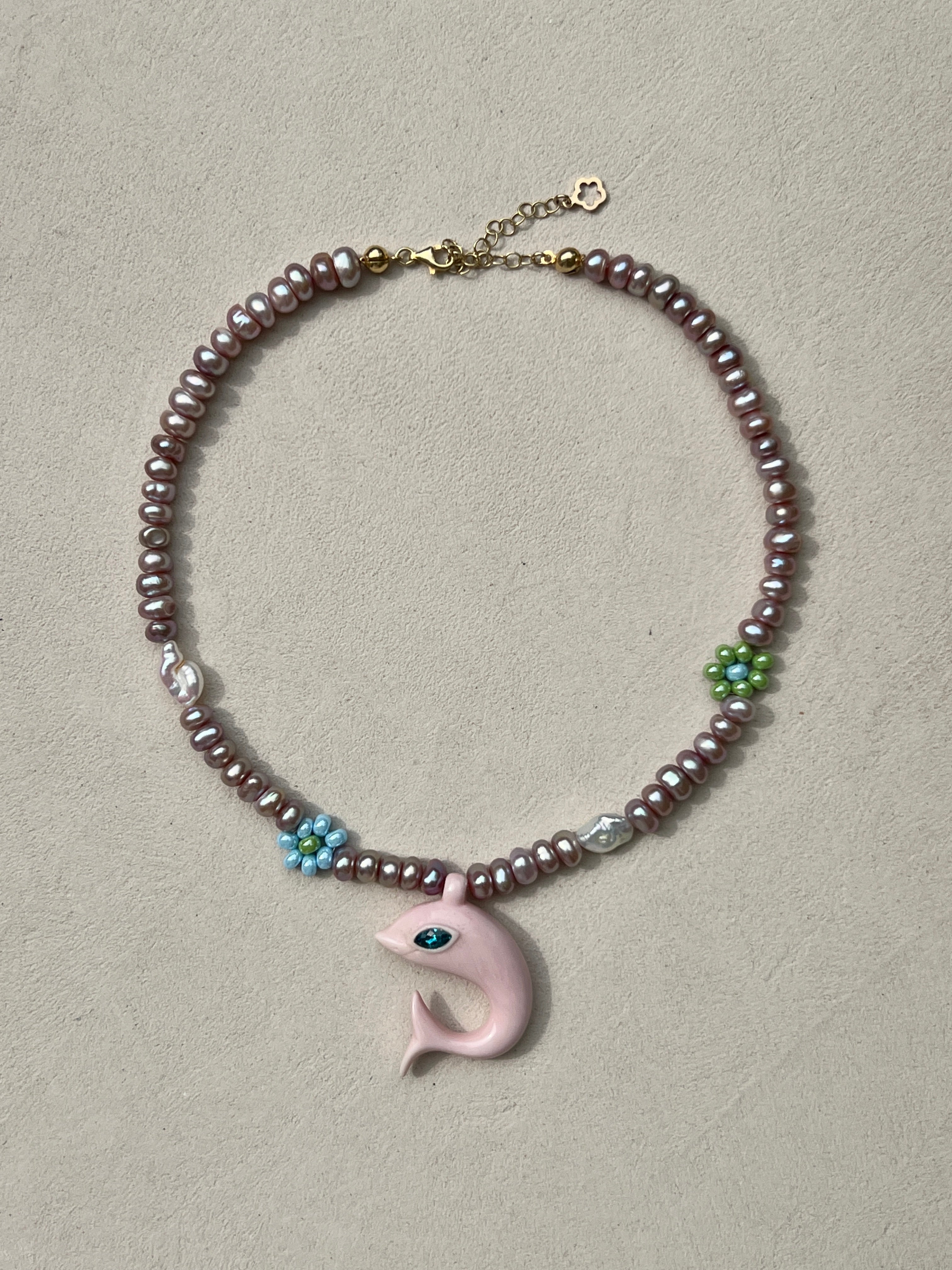 Cosmic Dolphin Necklace - Space Pearls