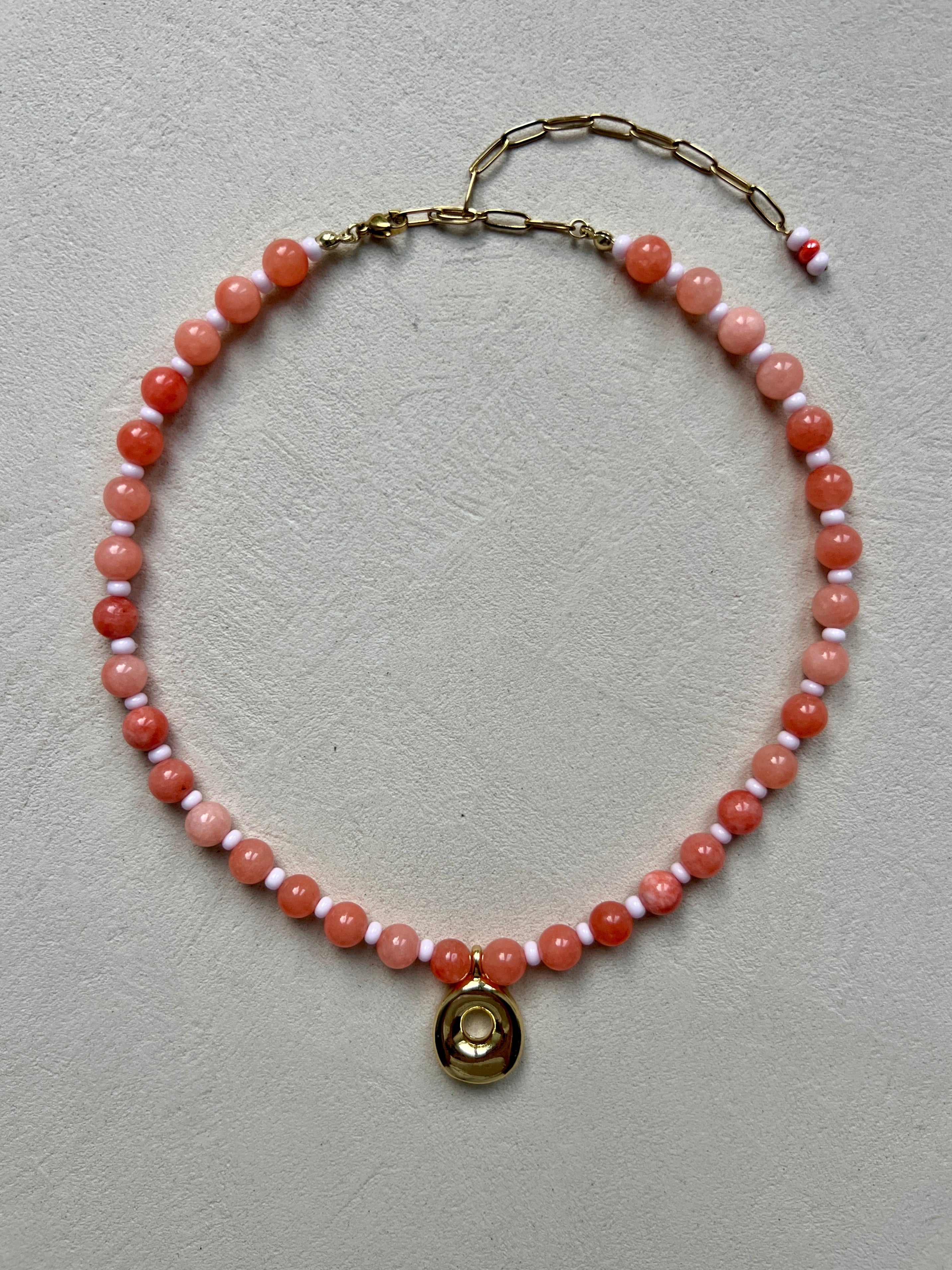 Initial Necklace - Sunset Agate