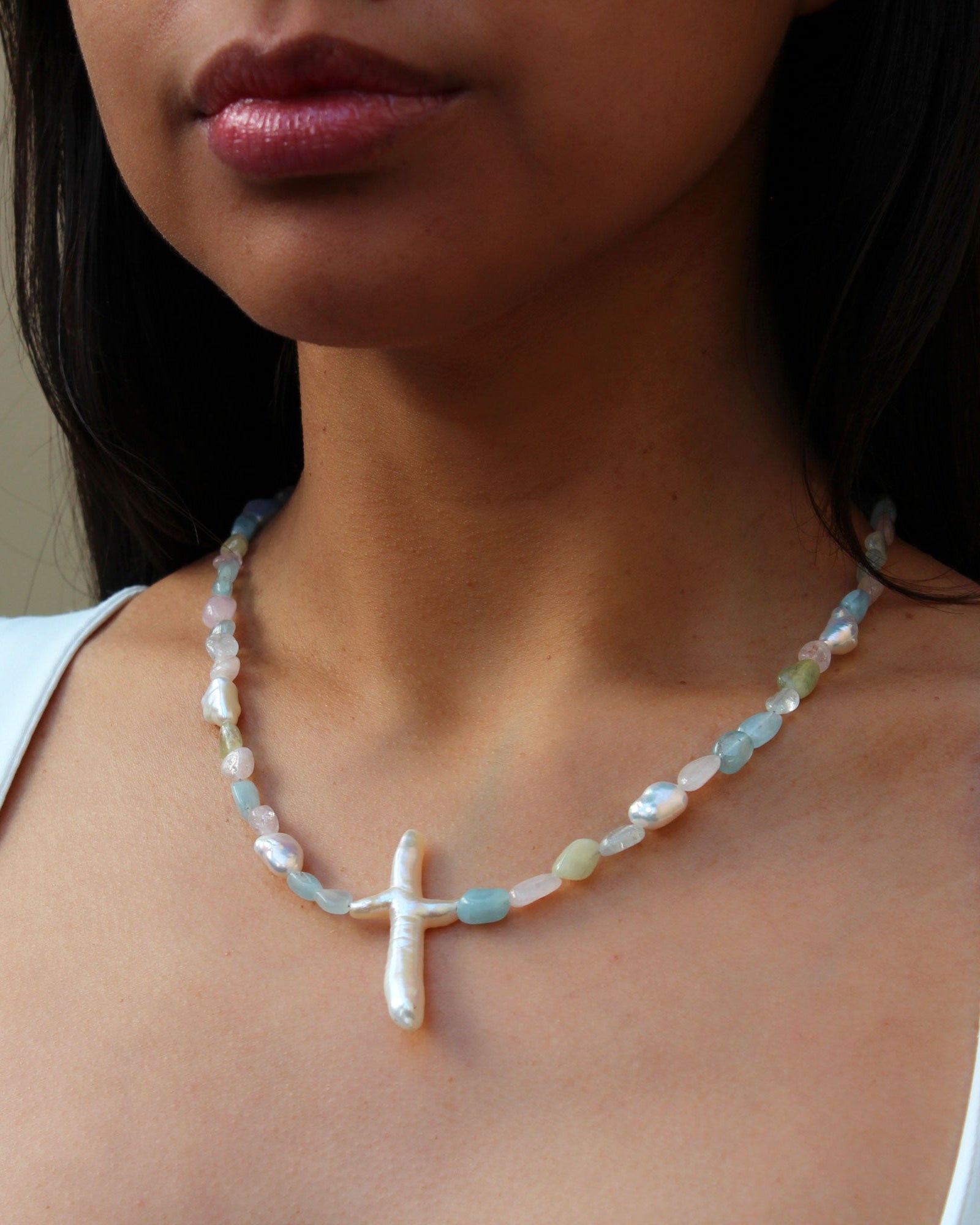 Pearl Cross Necklace
