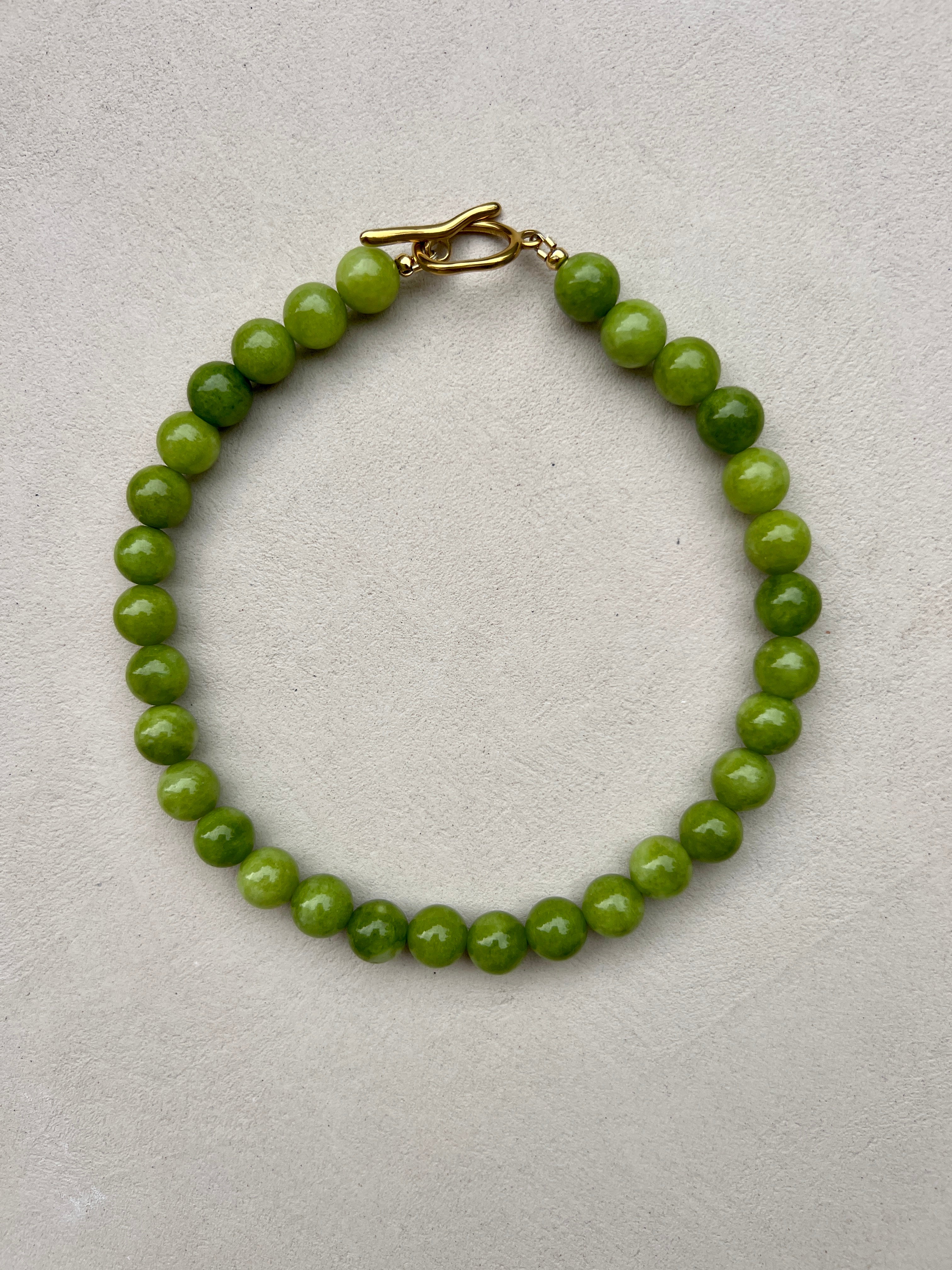 Lime Jade Bobble Necklace