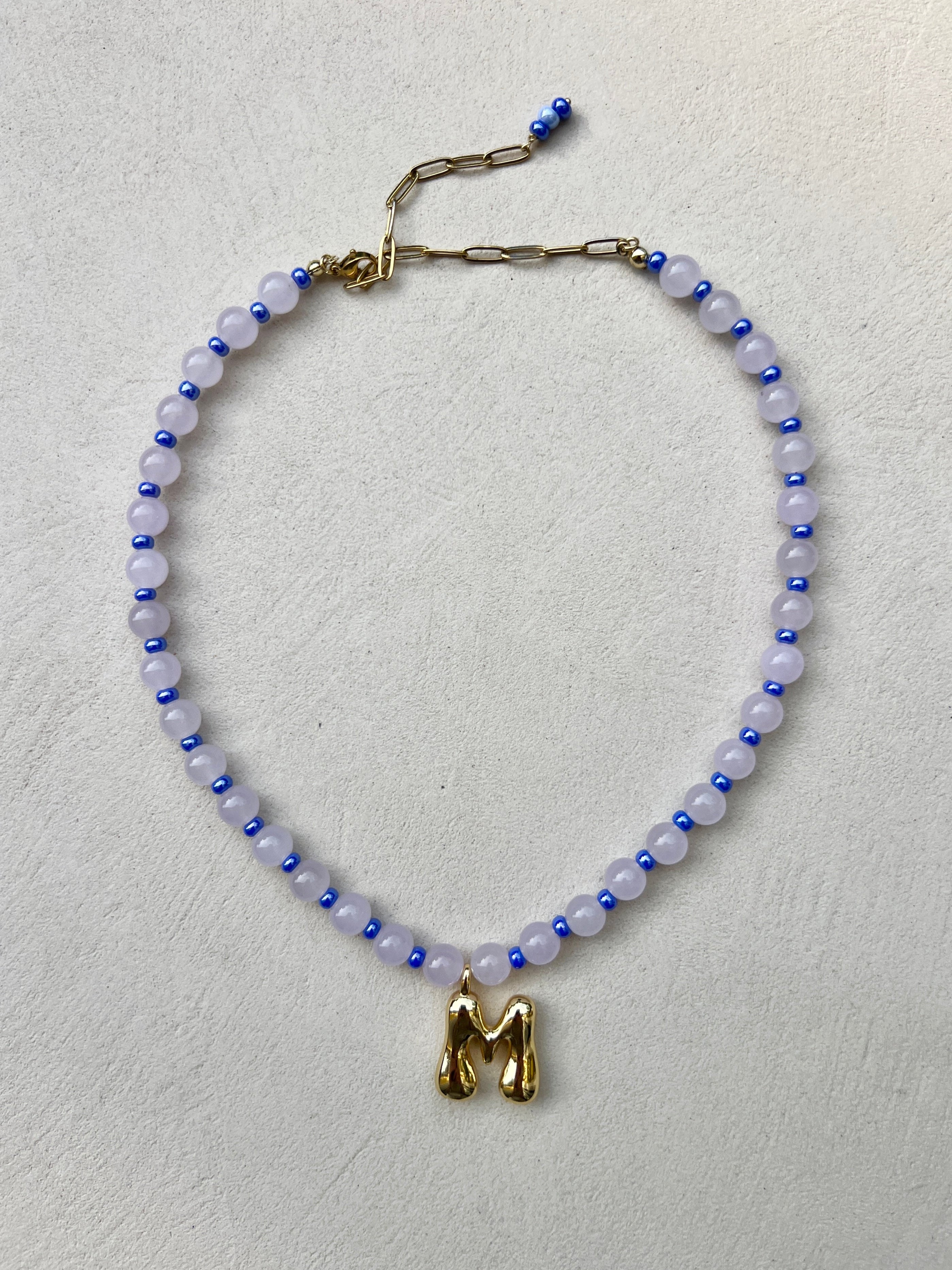 Initial Necklace - Lilac Jade
