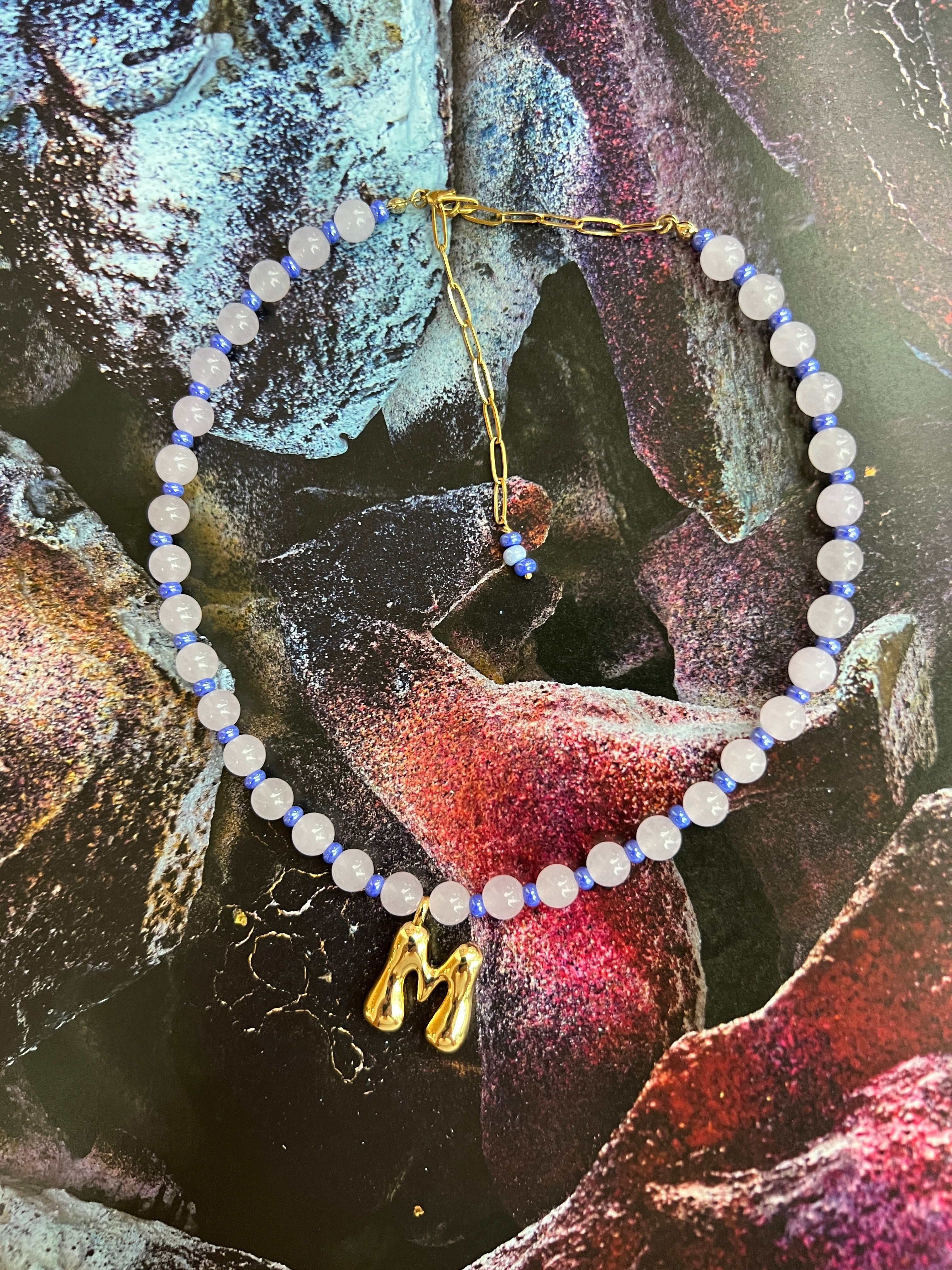 Initial Necklace - Lilac Jade
