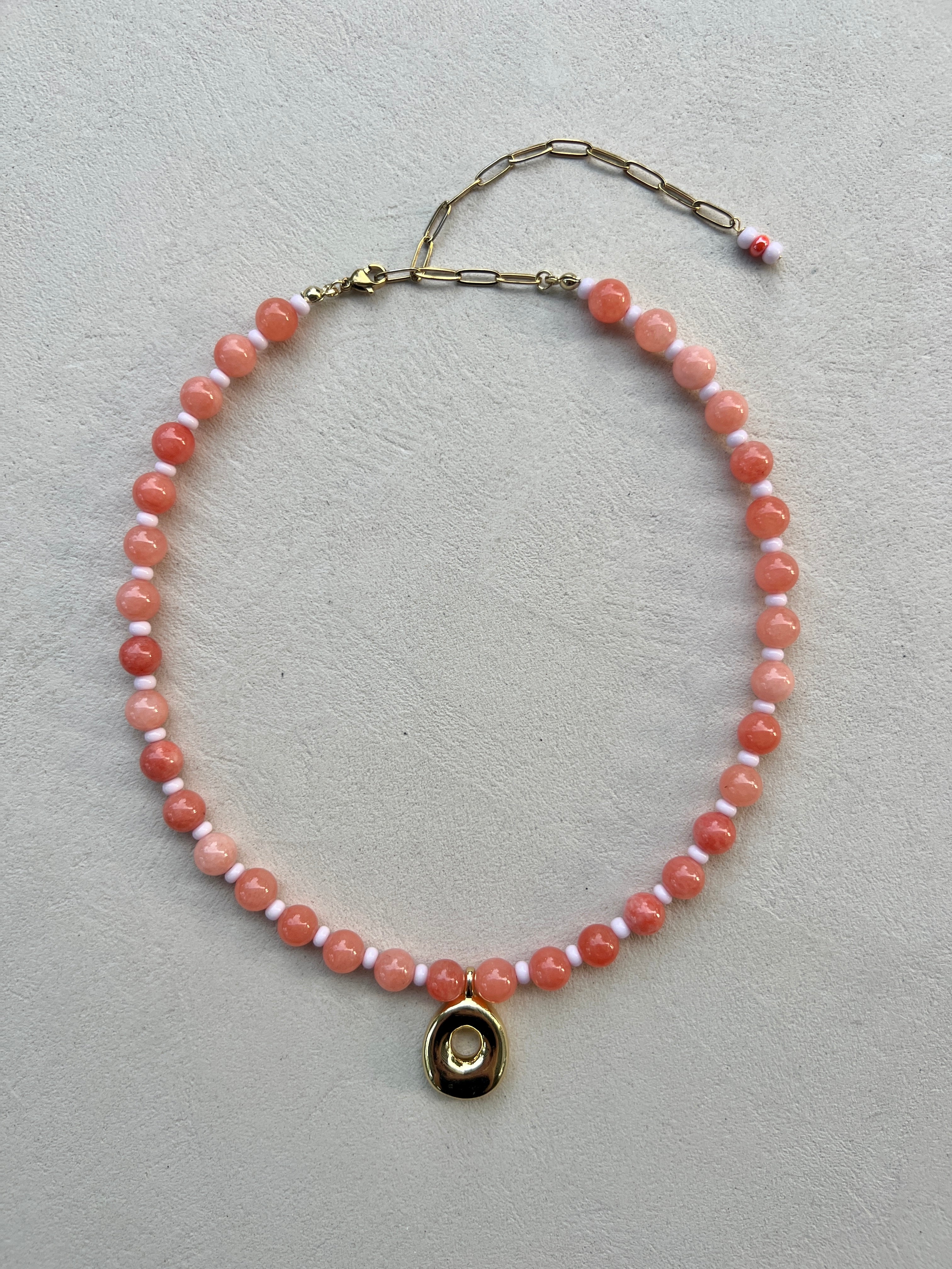 Initial Necklace - Sunset Agate